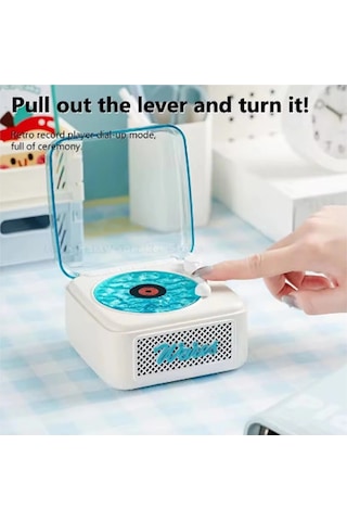 Vtn-21 Nostalji Mini Plak Görünümlü Radyolu Bluetooth Hoparlör