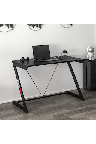 Zoned Metal Ayaklı Gaming Oyuncu Masası - Siyah