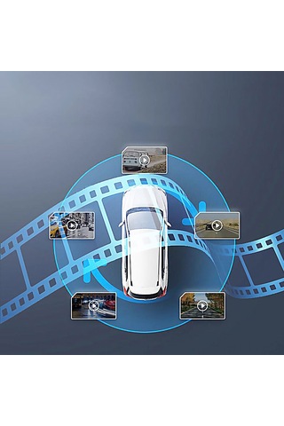 Youtek 4" Araç Dvr 3 Kameralı Ön/iç/arka G-sensor Park Yardımı Ve Kaza Kaydı Sistemi