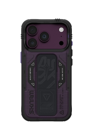 Apple Uyumlu iPhone 18 Pro Max Kılıf Skinarma M-safe Şarj Özellikli Airbag Tasarımlı Standlı Phantom Kapak Bordo