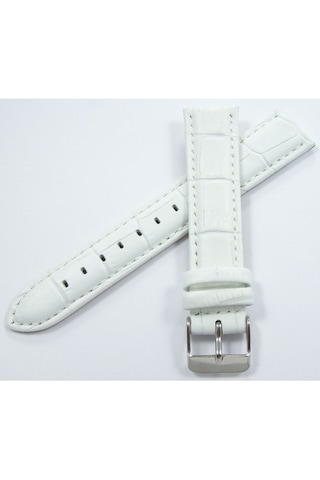 Bizon Deri Saat Kayışı 24Mm Beyaz Saat Kordonu Kroko Spor Kolçak