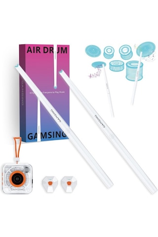 Gamsing Taşınabilir Sanal Hava Baterisi Air Drum Set - Dahili Hoparlörlü & Led Işıklı Elektronik Davul Bageti