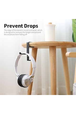 Xindoker Masaüstü Metal Kulaklık Tutucusu, Açı Ayarlanabilir, Kayma Önleyici Pu Yastık, Tutanaklı Kurulum, Beyaz, Tek Parça Metal Geliştirme