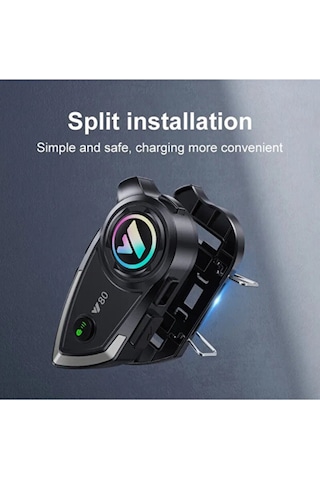 V80 Bluetooth Motosiklet Kask Kulaklık Kablosuz Intercom, Gürültü Engelleme, Uzun Pil Ömrü