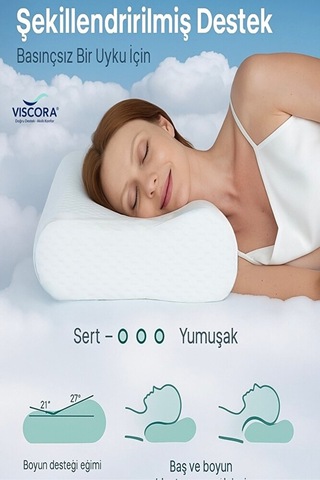 Akıllı Visco Köpük Yastık Ergonomik Kafa Ve Omurga Desteği Gri