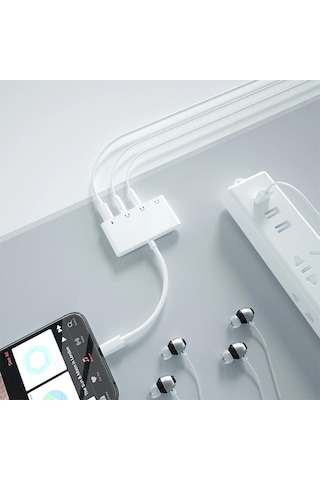 Ally Andriod Usb Type C 4In1 Otg Ses Adaptörü Çift Dc 3.5Mm Jack