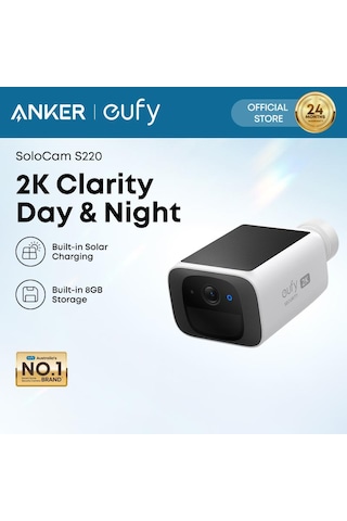 Anker Eufy Security Solocam S220 Kablosuz 2k Akıllı Güvenlik Kamerası - Dış Mekan - Kablosuz Solar Outdoor Kamera - 2k Çözünürlük - Wi-fi - T8134 Anker Türkiye Garantili