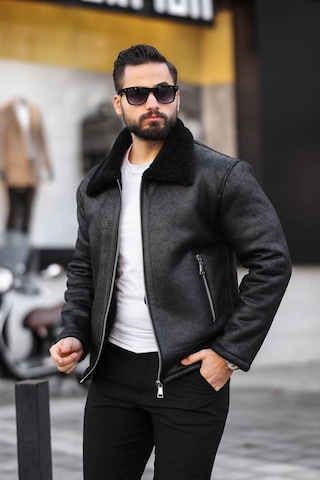 İçi Kürklü A Kalite Napa Deri Mont / Ceket Siyah Kürklü