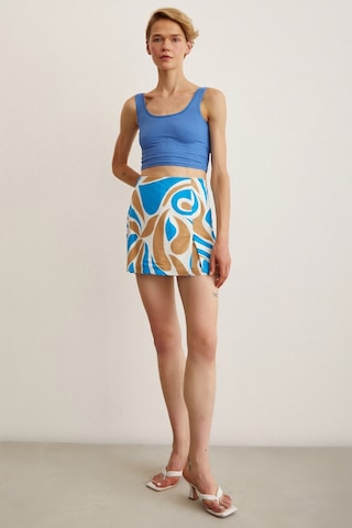 Trendquel Askılı Crop Bluz Mavi Mavi