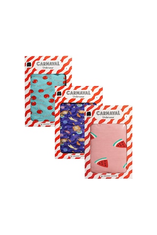 Carnaval Socks Carnaval Sweet & Space Erkek Boxer 3 Lü Set Çoklu