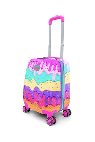 Coral High 16703 Kids Dondurma Desenli Çocuk Valizi - Pembe