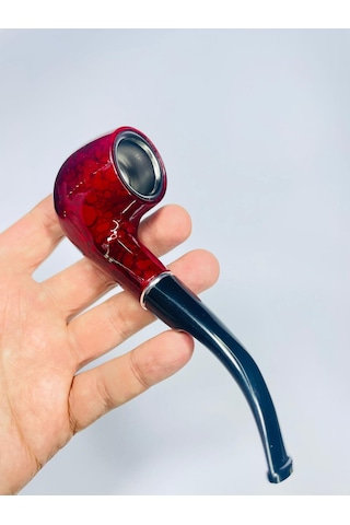 Alcan Marka Bordo Metal Müşürlü Filitreli Pipo 12 CM