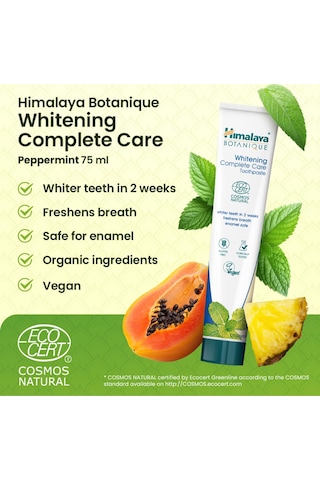 Botanique Beyazlatıcı Komple Bakım Organik Diş Macunu 75ml 2'li Paket Ecocert Cosmos Sertifikalı