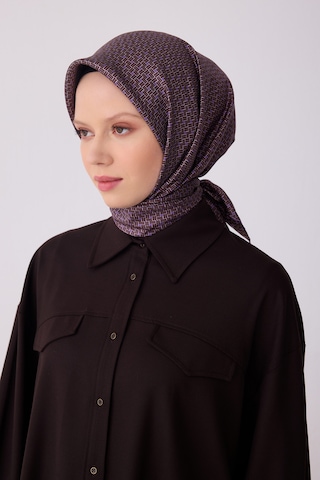 Belli Twill İpek Eşarp 4317-34 Kahverengi, Mor Kahverengi - Mor