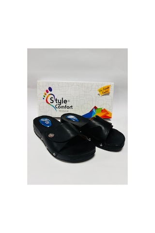 Style Comfort Ortopedik Halluks Valgus Anatomik Taban Kemik Çıkıntısı Ve Topuk Dikeni Terliği Cırtlı Schwjl.03 Siyah
