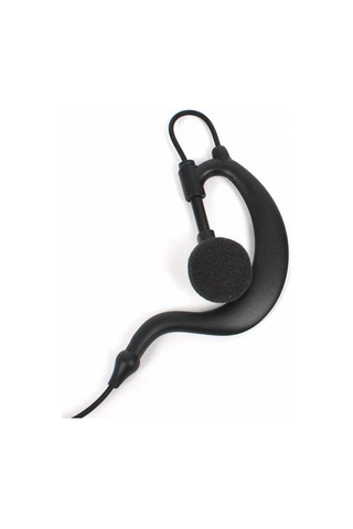 Geeroyoo 3.5mm Tek Kulaklı Radyo Kulaklığı - Esnek Kıvrık Kablolu, Kolye Klipsli, Güvenli Uyumlu, Dışarıdaki İletişim İçin Siyah