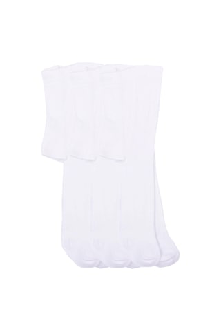 Hepsine Rakip Kız/erkek Bebek Çocuk Külotlu Çorap Pamuk Çorap 3 Lü Paket Beyaz