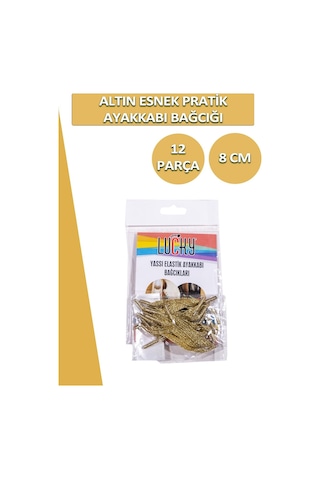 Lucky Yassı Esnek Pratik Elastik Ayakkabı Bağcık 1 Çift 12 Parça 001