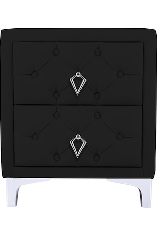 Ruby 2 Çekmeceli Komodin-silver Model Kapitoneli Yatak Odası Iki Çekmeceli Komodin&şifonyer Modeli Siyah