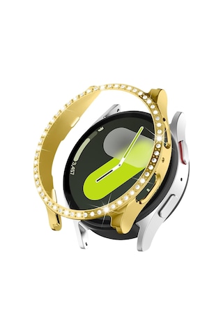 Samsung Galaxy Uyumlu Watch 8 40mm Tek Sıra Taşlı Kasa Koruyucu Ekran Koruyucusuz Teksıra