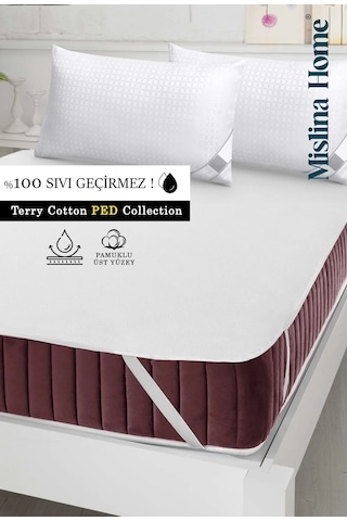 Terry Cotton Pamuklu Sıvı Geçirmez Köşe Lastikli Ped Tek - Çift Kişilik Çocuk Yatak Koruyucu Alezi Beyaz