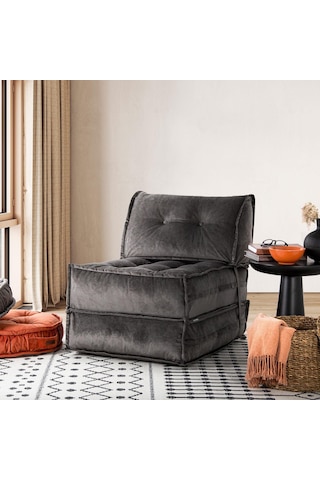 Mocca Tek Kişiliik Katlanır Yatak Uzanma Koltuğu Antrasit