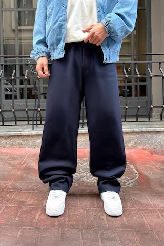 Flaw Bel Lastikli Baggy Gabardin Pantolon Lacivert Lacivert
