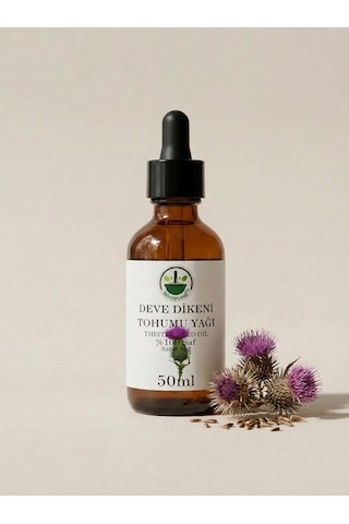 Soğuk Sıkım Deve Dikeni Tohumu Yağı Devedikeni Milk Thistle Seed Oil Silybum Marianum Saf Doğal 50 Ml 50 ML