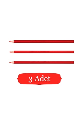 Gen-of Yuvarlak Kırmızı Kopya Kalemi 3 Adet