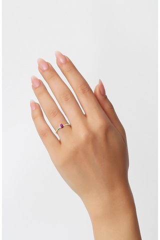 Yakut Renkli Altın Tektaş Yüzük Yza.105.01