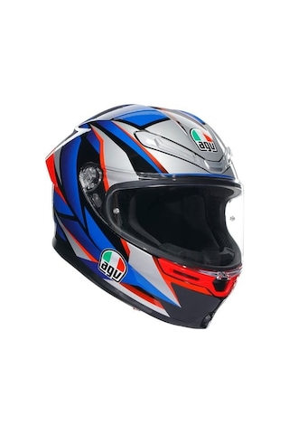 Agv K6 S Slashcut Blue Red Kapalı Kask Mavi