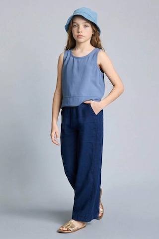 Defacto Wıde Leg Geniş Paça Keten Pantolon Kız Çocuk H1916a826smnv42 Lacivert-nv42