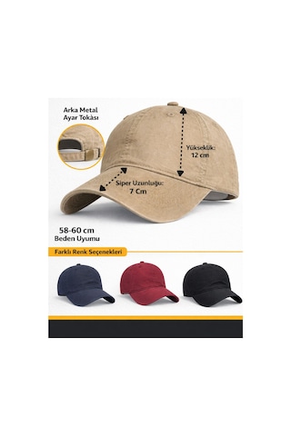 Perlotus Pamuklu Unisex Beyzbol Şapkası, Ayarlanabilir Metal Tokalı 58-60 Cm, 4 Mevsim Günlük Kullanım Şapka, Casual Outdoor Lacivert