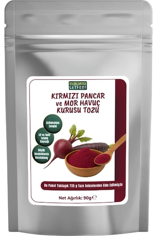 Kırmızı Pancar Ve Mor Havuç Kurusu Tozu 90 Gram