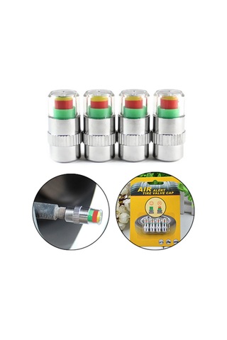 Samdoo 4 Adet Araç Lastik Basınç Sensörü Kapak - Çelik Yapı, Alarm Ve Gösterge İşlevli