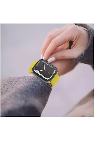 Wozlo Apple Uyumlu Watch 1, 2, 3, 4, 5, 6, 7, 8, Se Silikon Kordon Kayış - M-l Beden 42/44/45mm - Sarı
