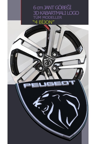 Peugeot Yeni Aslan 3d Kabartmalı 6 Cm Jant Göbeği Logo - Tüm Mode