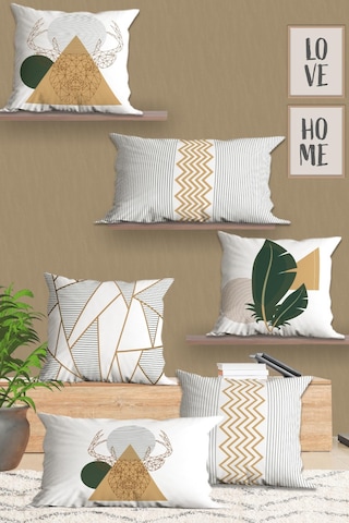 Belle Benoit Baskılı Dikdörtgen 6'lı Koltuk Kırlent Kılıfı Dese14