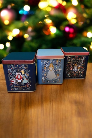 Evle Tales Desenli 12x12x13 Cm Metal Dekoratif Kutu