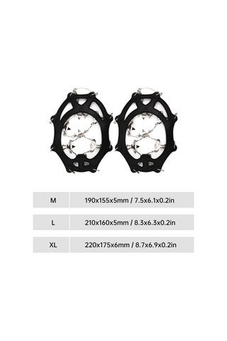 Leezsing Her Zemin İçin Dayanıklı 26 Dişli Kar Buz Tırmanış Ayakkabı Kılıfı, 201 Paslanmaz Çelik Dişler, Siyah L Boy Çok Renkli