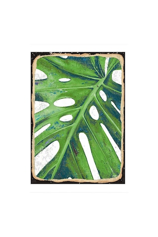 Bedeko Büyük Yaprak Tasarım Mdf Tablo 50 Cm X 70 Cm