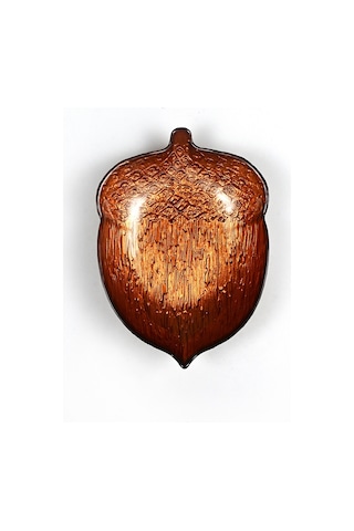 Kahverengi Fındık Servis Sunum Tabağı Dekoratif Tabak 21 X 15 Cm