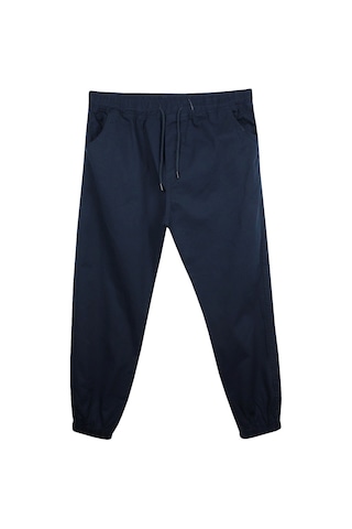 Erkek Büyük Beden Battal Boy 100 Kilo-180 Kilo Arası İçin Uygun Bağcıklı Gabardin Jogger Pantolon Lacivert