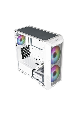 Cooler Master ARGB H500 WGNN S00 Temperli Cam USB-C 3.2 Mid Tower Kasa Beyaz