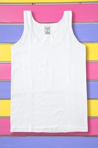 Tutku Askılı Pamuk Penye Erkek Çocuk Atlet 6'lı - Beyaz