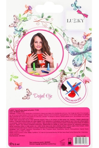 Lukky Soyulabilir Oje Işıltılı Metalik Gümüş