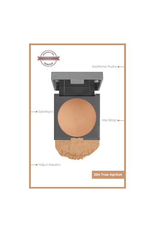 Alix Avien Mat Bitişli Sabitleyici Yoğun Kapatıcı Pudra Baked Powder 204 True Apricot 0