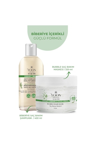 2 Li Biberiye Şampuan & Saç Maskesi Saç Dökülmesine Karşı, Hızlı Uzatma, Onarıcı Saç Bakım Seti Tüm Saçlar