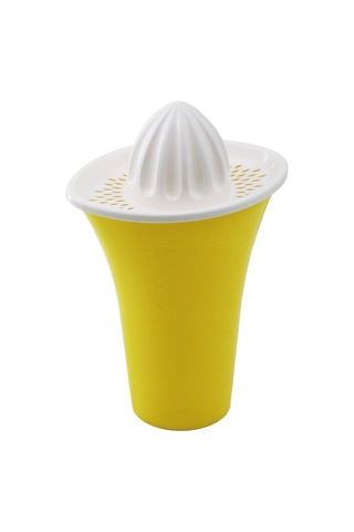 Özel Üretim Sarı Renkli Ev Tipi Sıkacak Bardaklı Narenciye Sıkacağı - 600 Ml - Plastik Çok Renkli