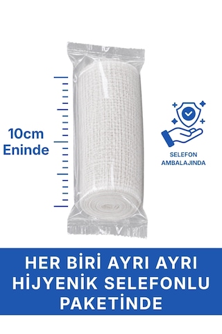 5 Adet Elastik Sargı Bezi 10cm X 4m Gerildiğinde Tek Tek Paketli, Vücuda Uyumlu Esnek Medikal Gazlı Bez